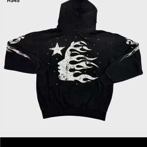 Men's Black Graphic Hoodie Sweater